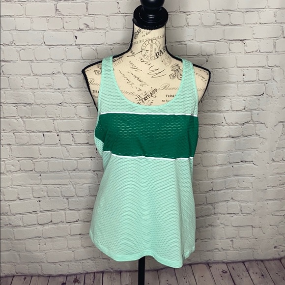 Under Armour mint green teal block stripe tank